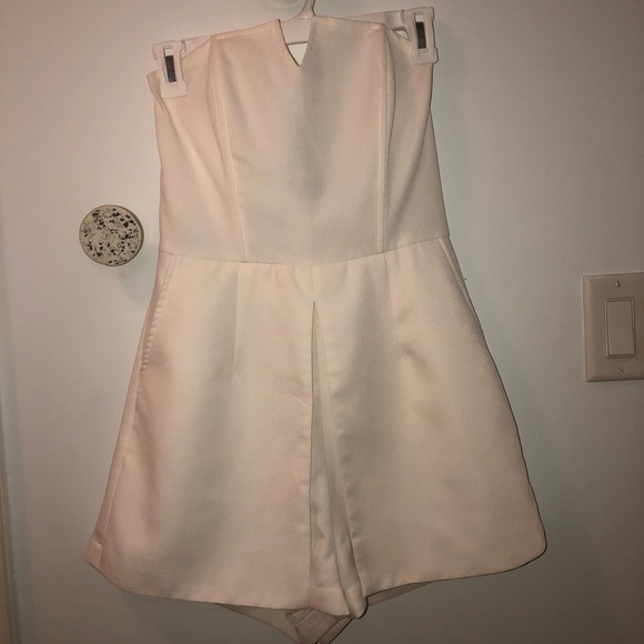 White Strapless Romper - Picture 2 of 3
